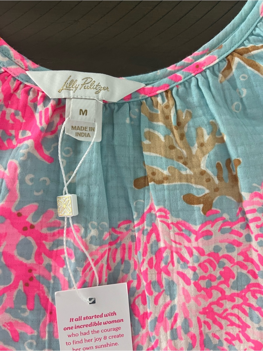 Lilly Pulitzer Zemini Coverup. NWT. Size M Color Royal Coral - Picture 3 of 3